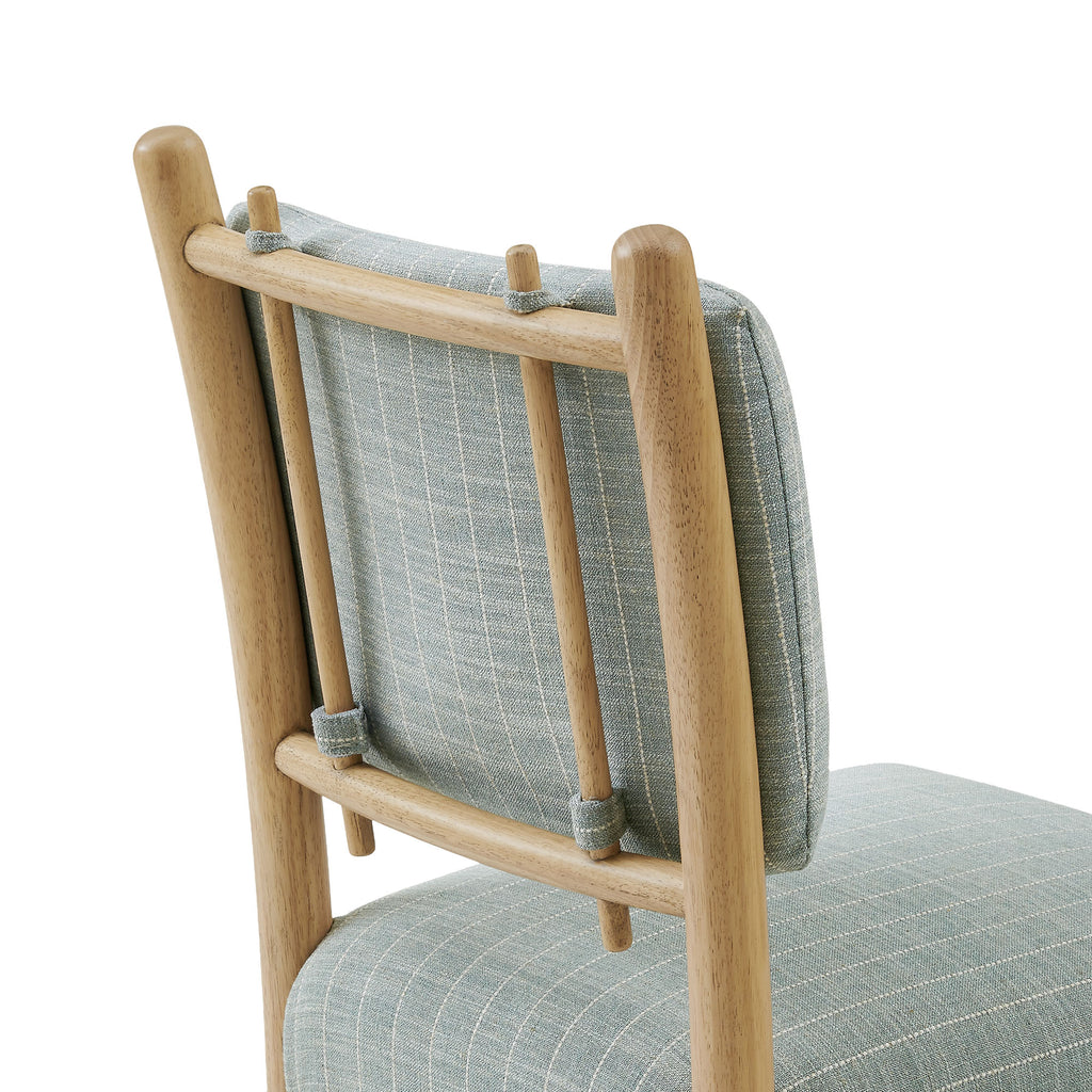 Mauden Striped Dining Side Chairs Set of 2 - Spa Blue Stripe
