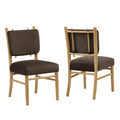 Mauden Performance Velvet Dining Side Chairs Set of 2 - Chocolate Brown
