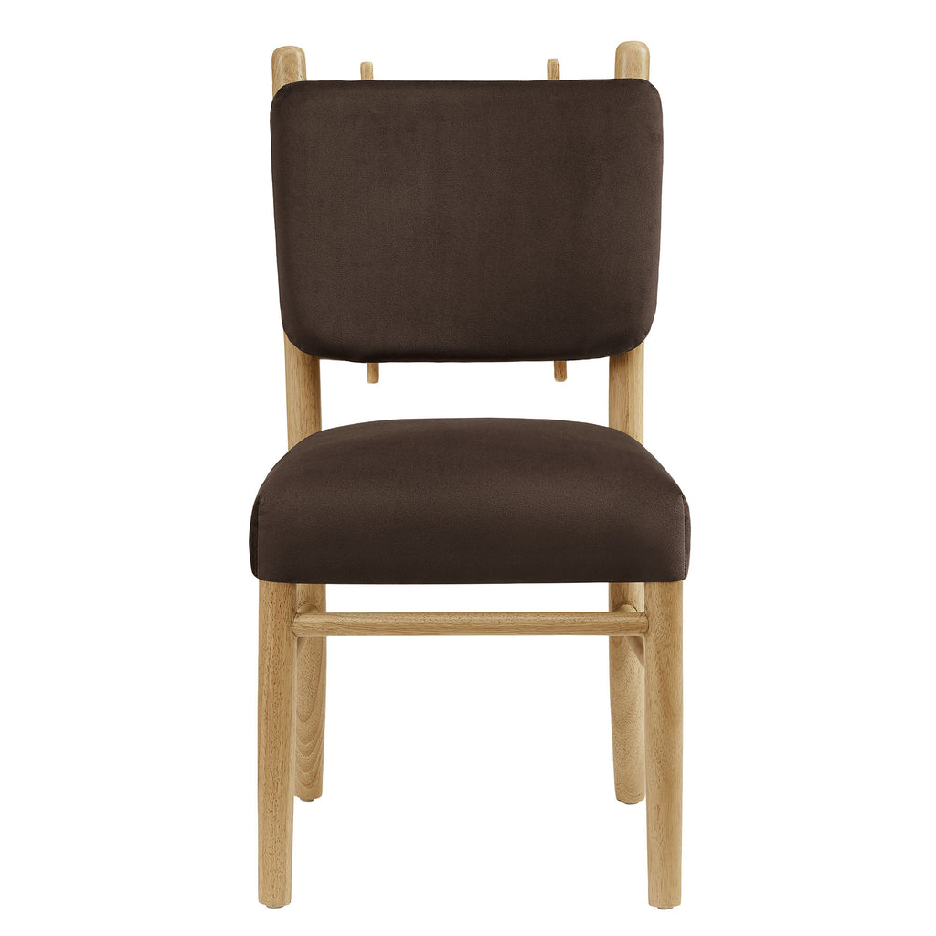 Mauden Performance Velvet Dining Side Chairs Set of 2 - Chocolate Brown