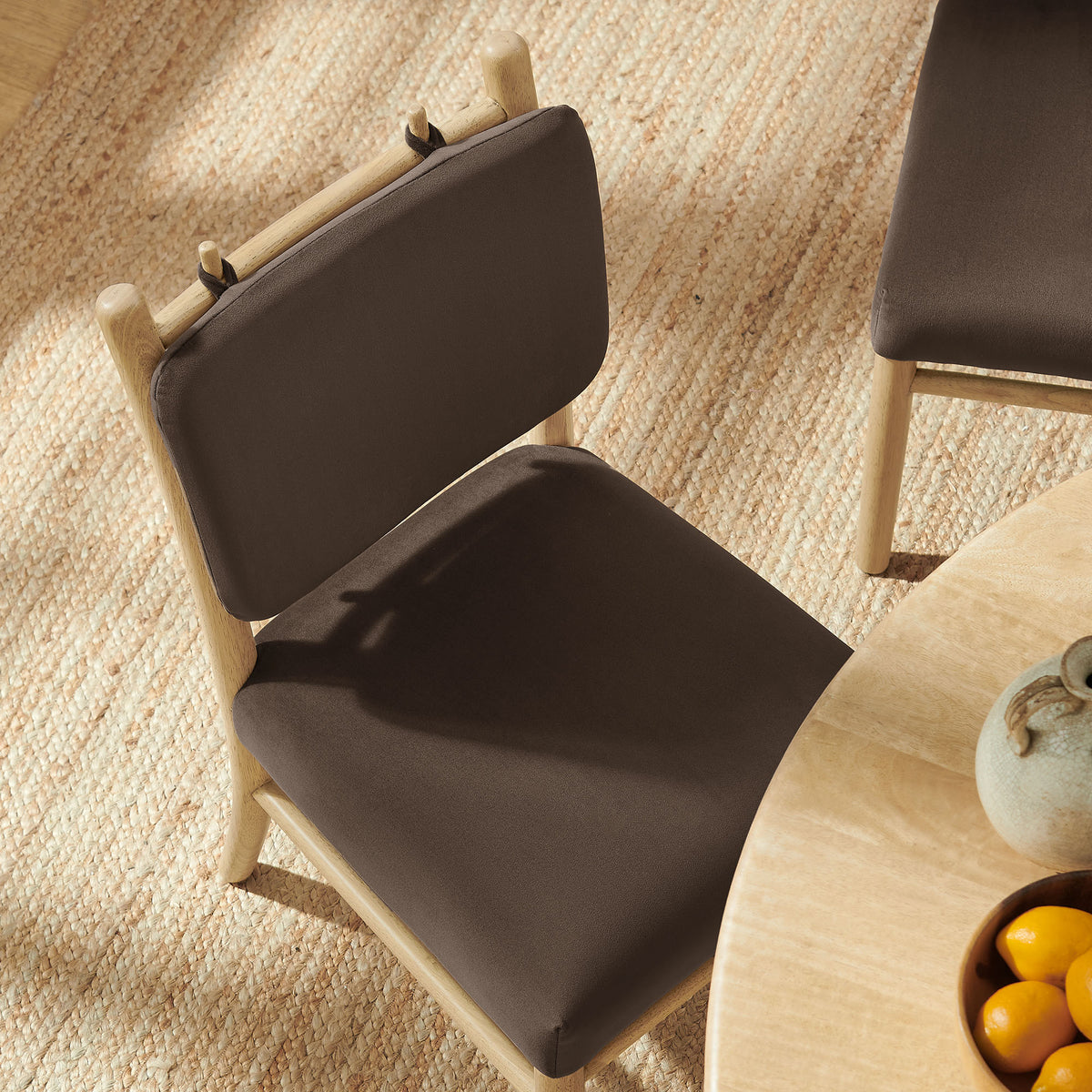 Mauden Performance Velvet Dining Side Chairs Set of 2 - Chocolate Brown
