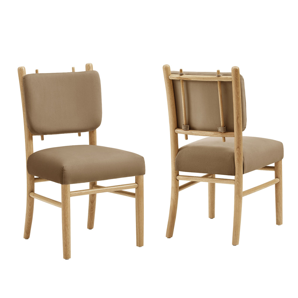 Mauden Performance Velvet Dining Side Chairs Set of 2 - Taupe