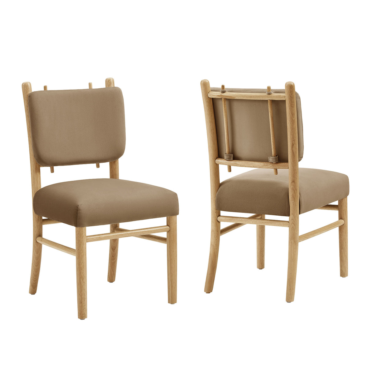 Mauden Performance Velvet Dining Side Chairs Set of 2 - Taupe