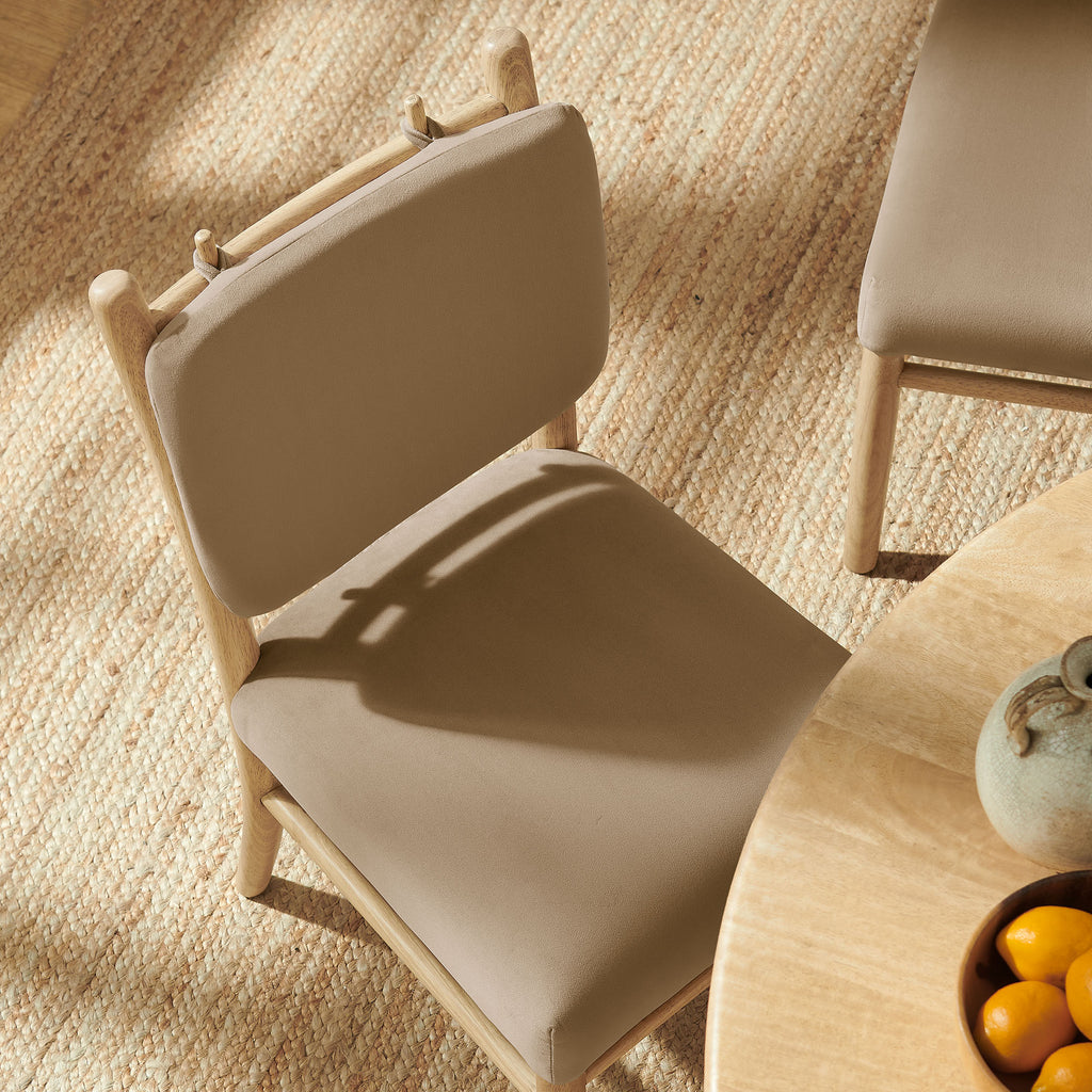 Mauden Performance Velvet Dining Side Chairs Set of 2 - Taupe