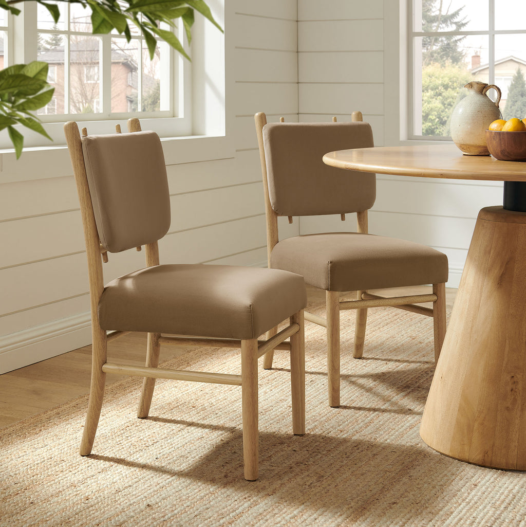 Mauden Performance Velvet Dining Side Chairs Set of 2 - Taupe