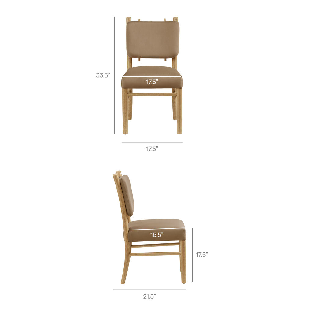 Mauden Performance Velvet Dining Side Chairs Set of 2 - Taupe