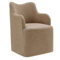 Cordelle Linen Blend Swivel Dining Chair - Almond
