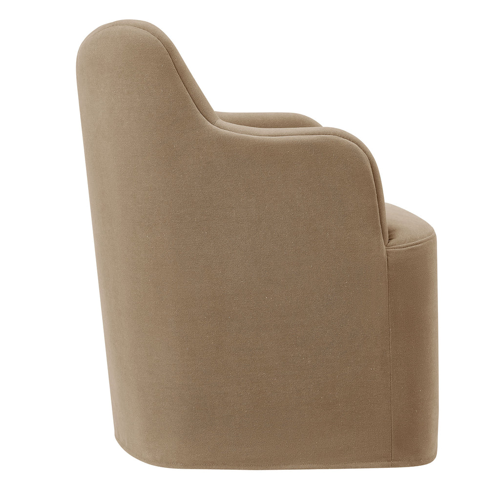 Cordelle Linen Blend Swivel Dining Chair - Almond