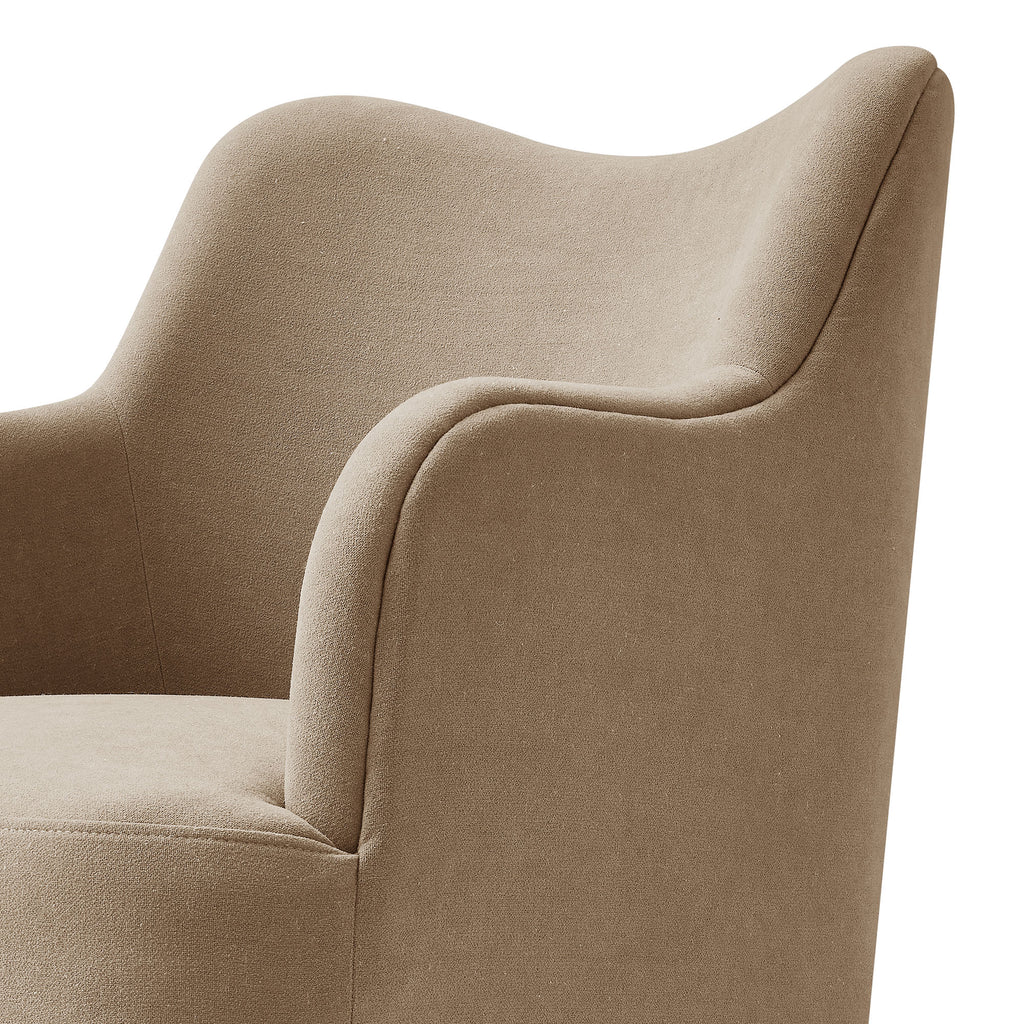 Cordelle Linen Blend Swivel Dining Chair - Almond