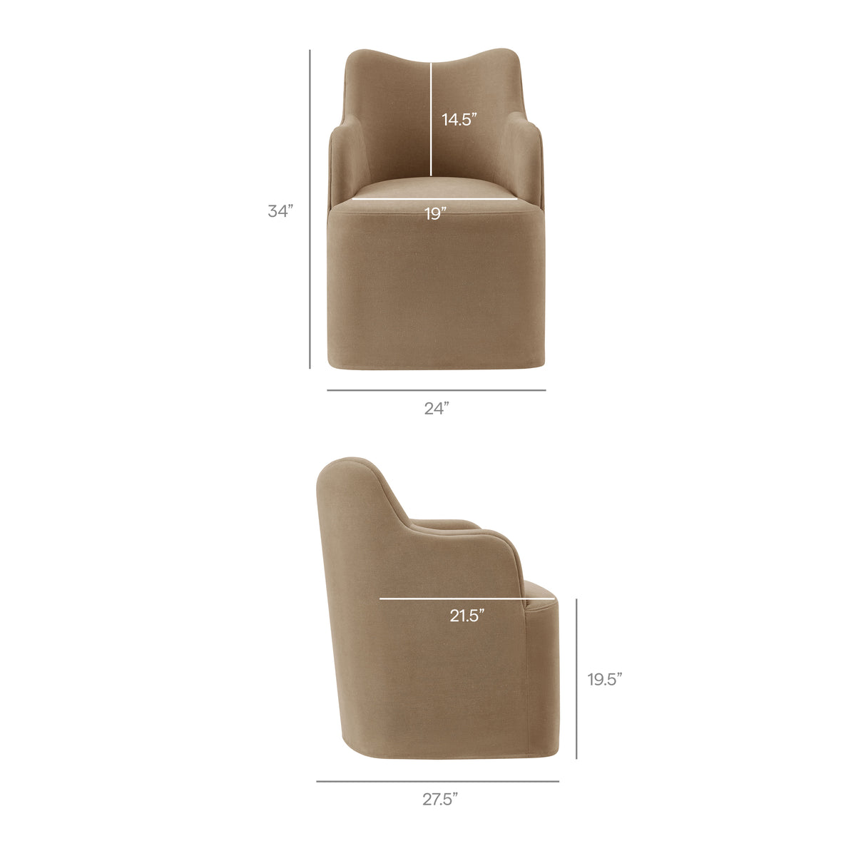 Cordelle Linen Blend Swivel Dining Chair - Almond