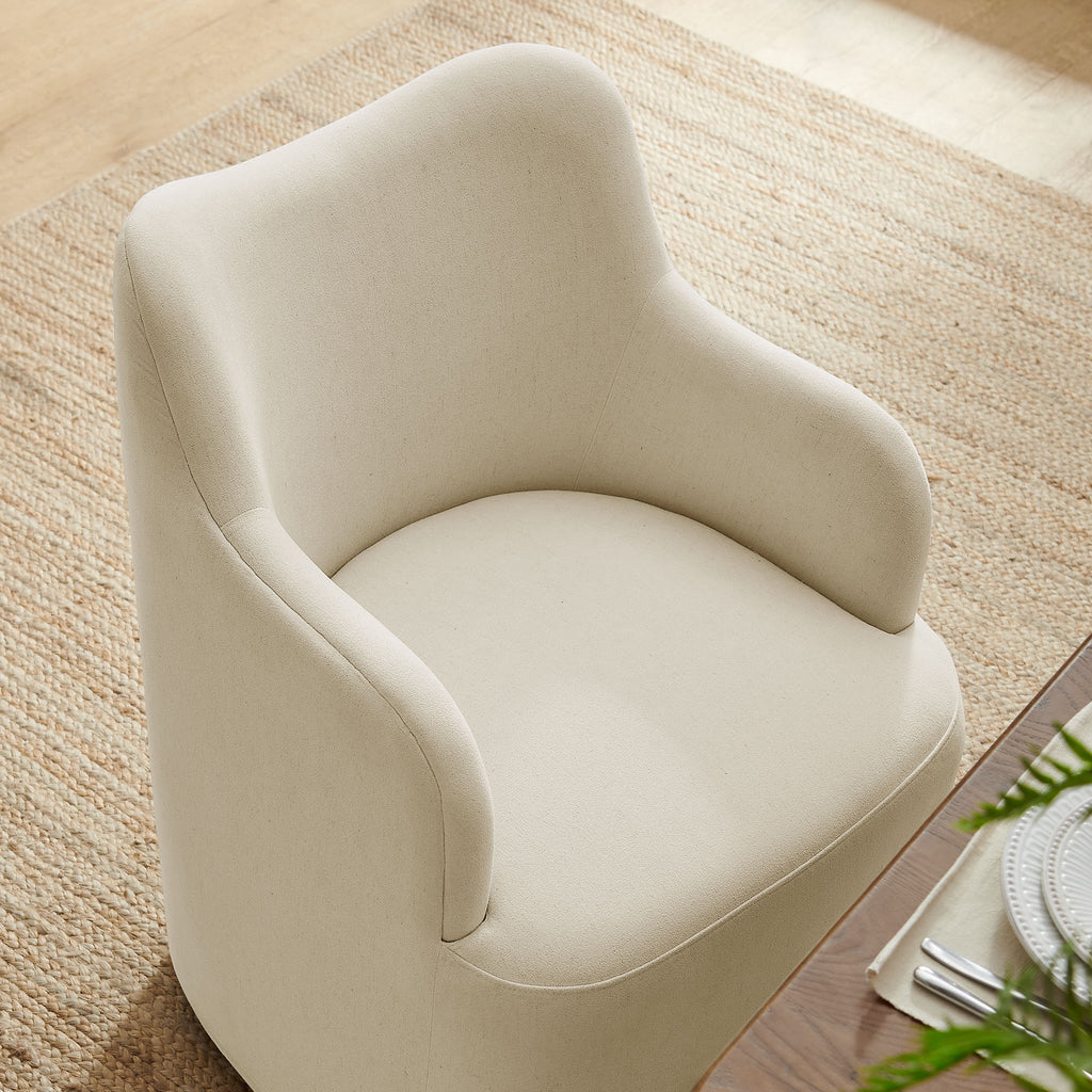 Cordelle Linen Blend Swivel Dining Chair