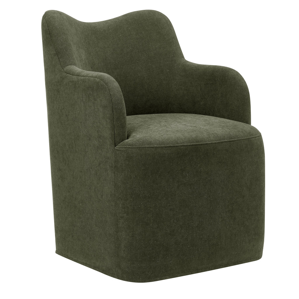 Cordelle Linen Blend Swivel Dining Chair - Sage