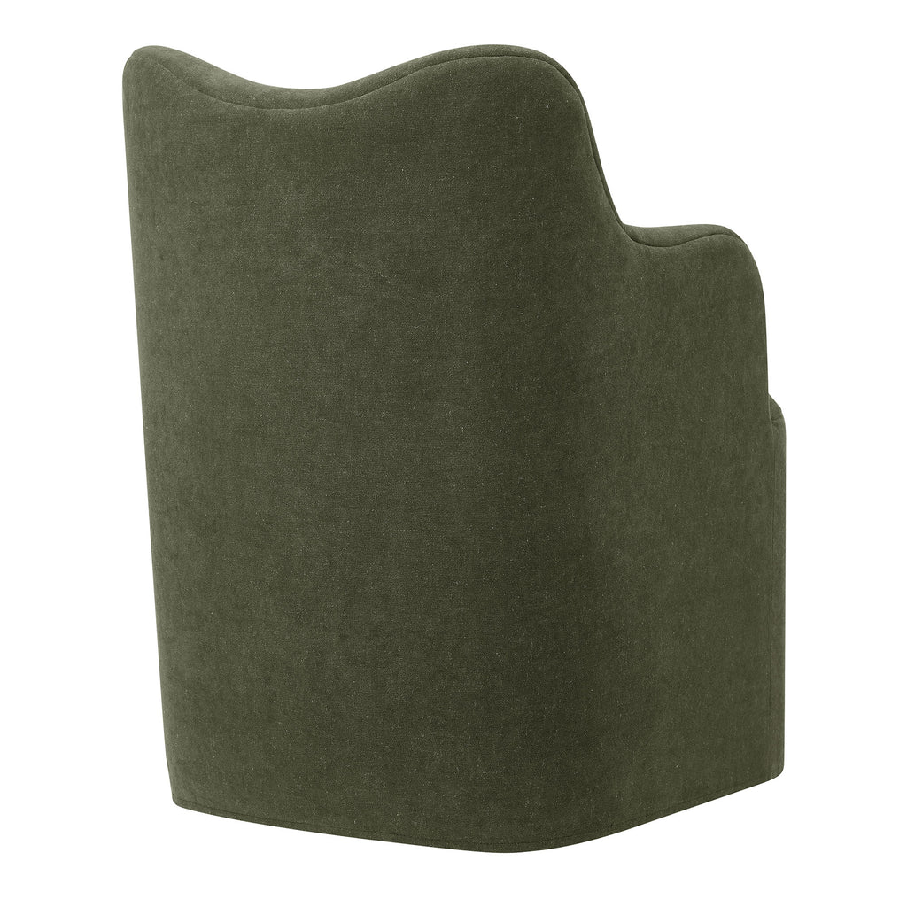 Cordelle Linen Blend Swivel Dining Chair - Sage
