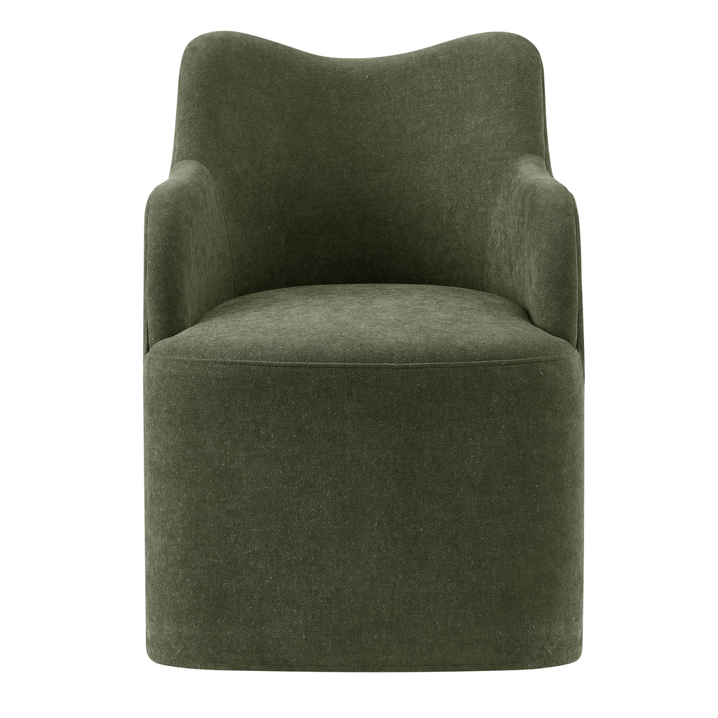 Cordelle Linen Blend Swivel Dining Chair - Sage