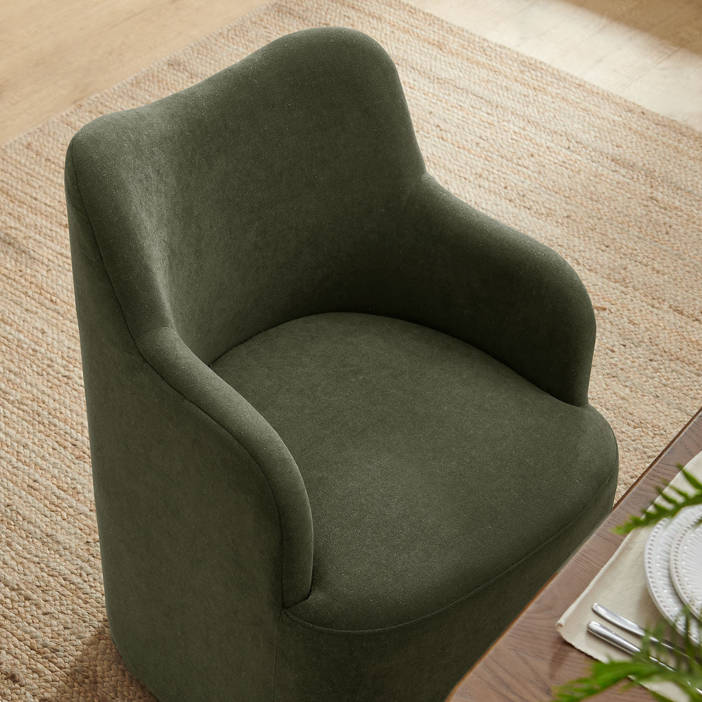Cordelle Linen Blend Swivel Dining Chair - Sage