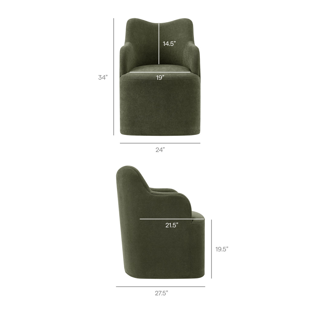 Cordelle Linen Blend Swivel Dining Chair - Sage