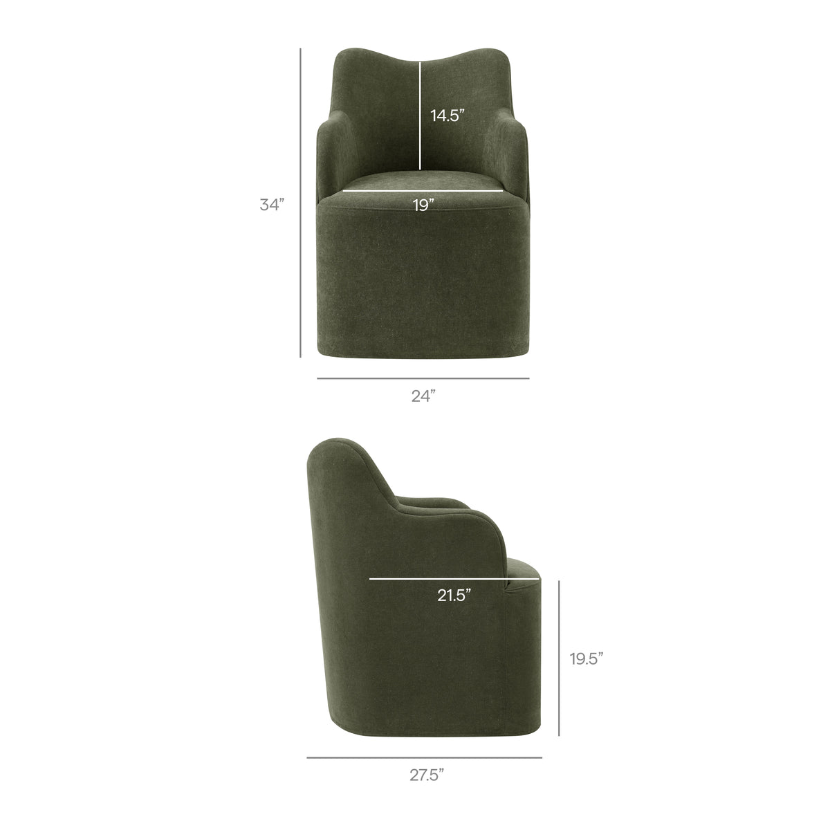 Cordelle Linen Blend Swivel Dining Chair - Sage