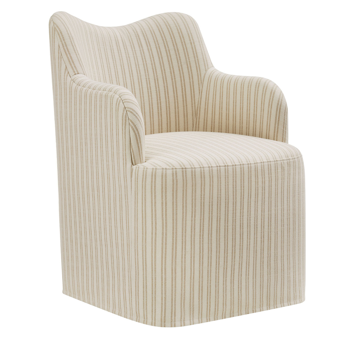 Cordelle Linen Blend Swivel Dining Chair - Oatmeal Stripe