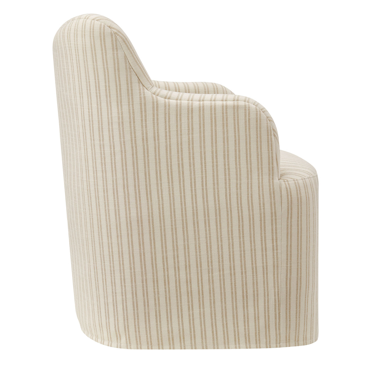 Cordelle Linen Blend Swivel Dining Chair - Oatmeal Stripe