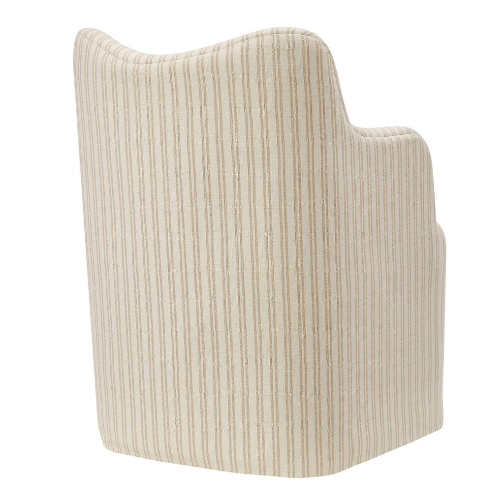 Cordelle Linen Blend Swivel Dining Chair - Oatmeal Stripe