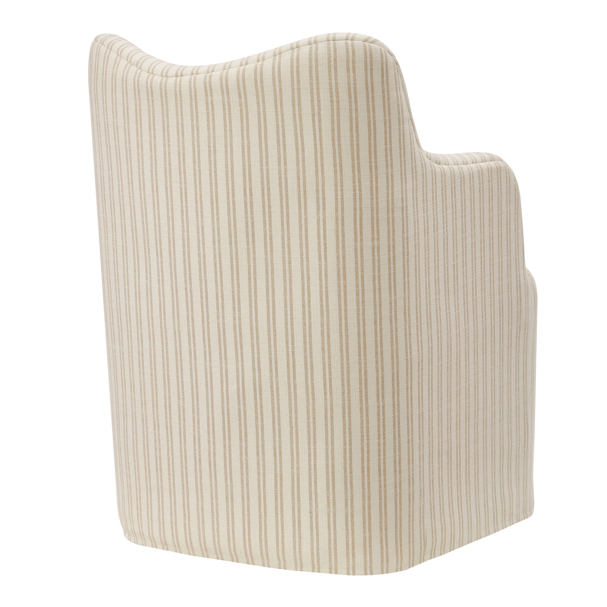 Cordelle Linen Blend Swivel Dining Chair - Oatmeal Stripe
