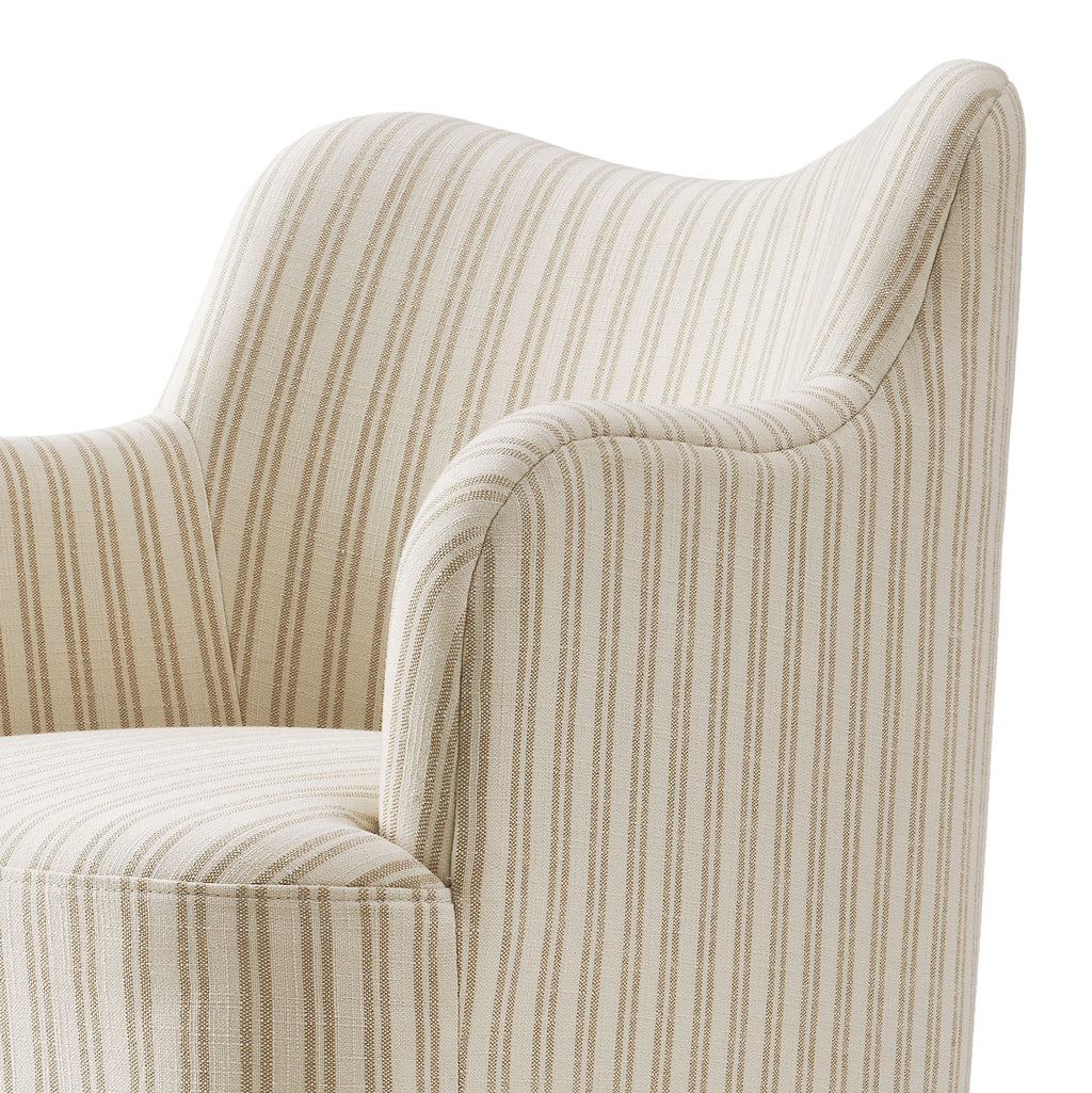 Cordelle Linen Blend Swivel Dining Chair - Oatmeal Stripe