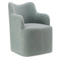 Cordelle Linen Blend Swivel Dining Chair - Spa Blue Stripe