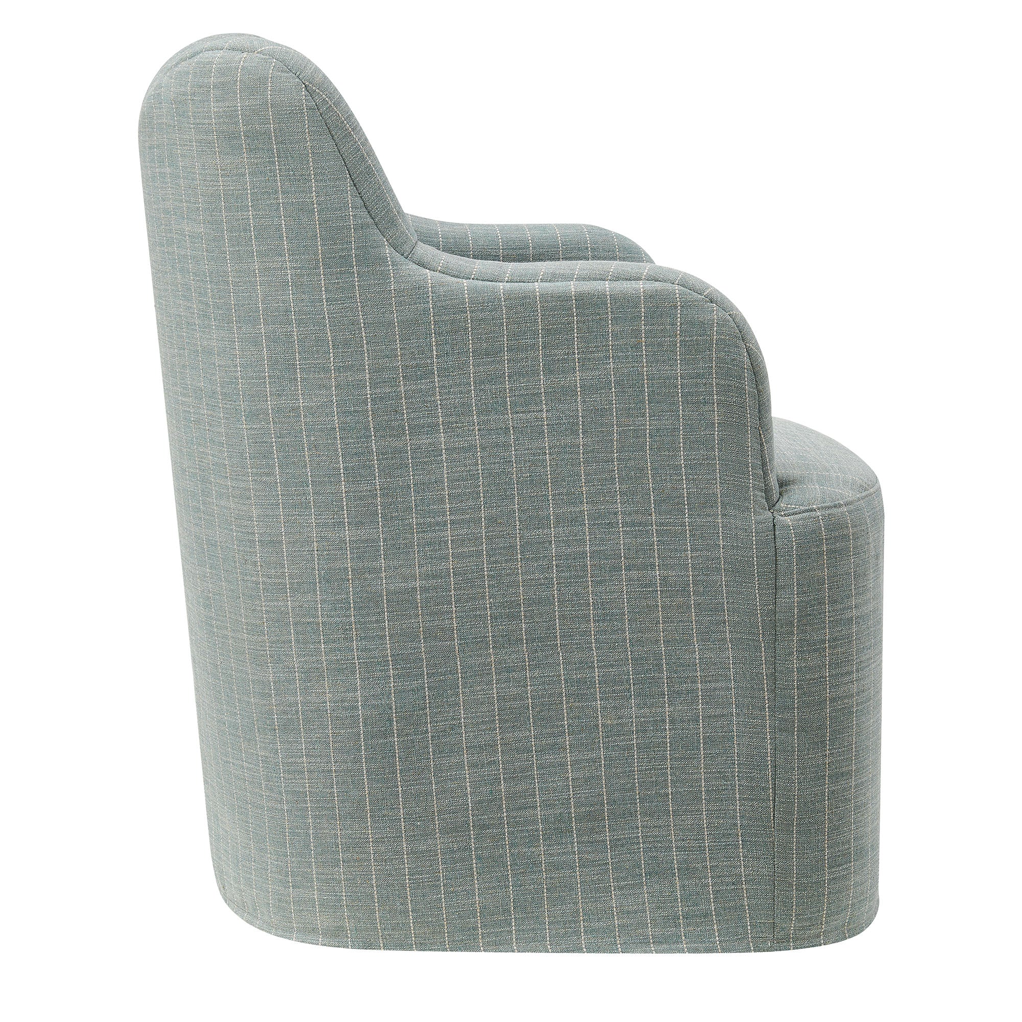 Cordelle Linen Blend Swivel Dining Chair - Spa Blue Stripe
