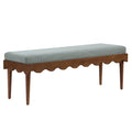 Mirette Scalloped Edge Striped Accent Bench - Spa Blue Stripe