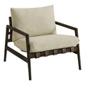 Nomi Outdoor Patio Teak Wood Sling Chair - Dark Brown Sand