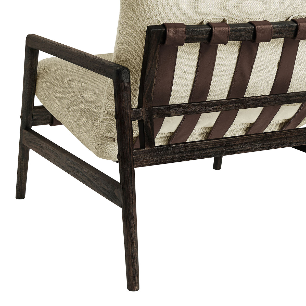 Nomi Outdoor Patio Teak Wood Sling Chair - Dark Brown Sand