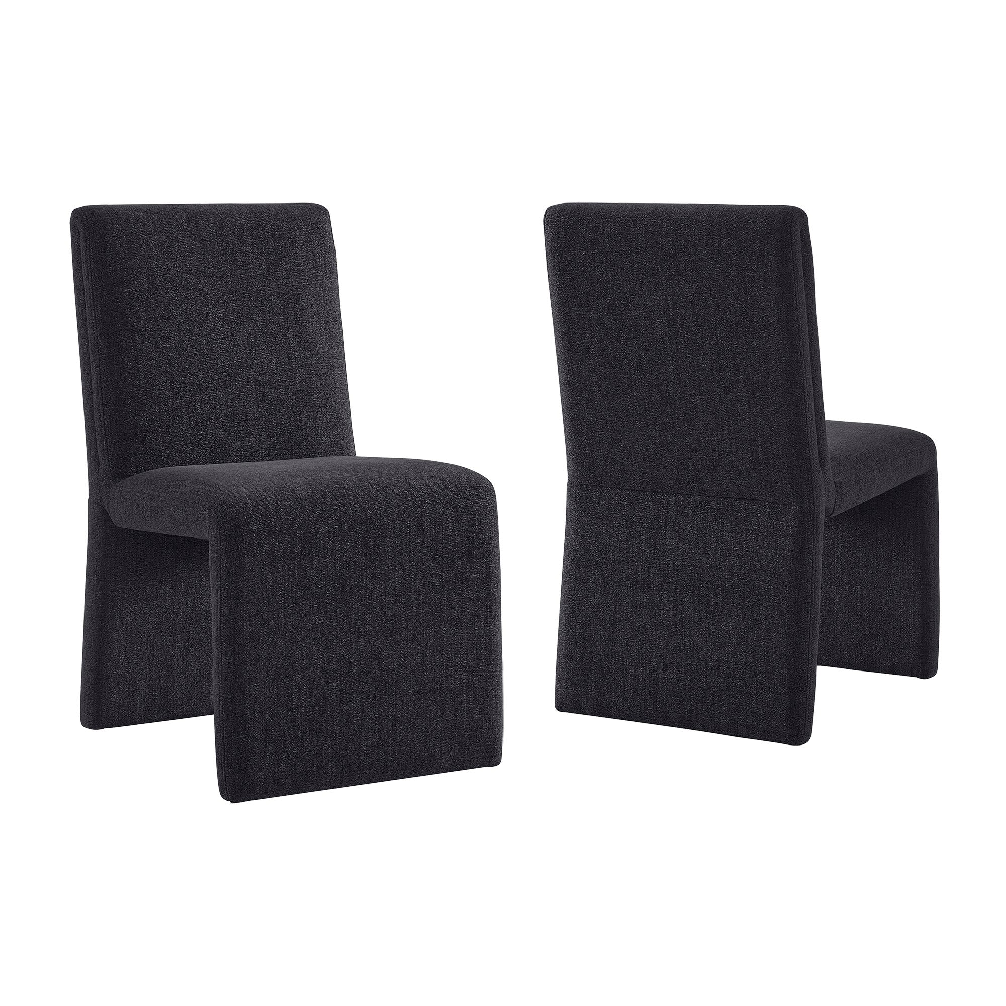 Emory Upholstered Fabric Dining Side Chair Set of 2 - Ebony