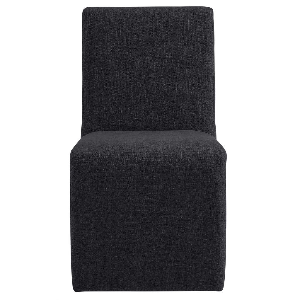 Emory Upholstered Fabric Dining Side Chair Set of 2 - Ebony