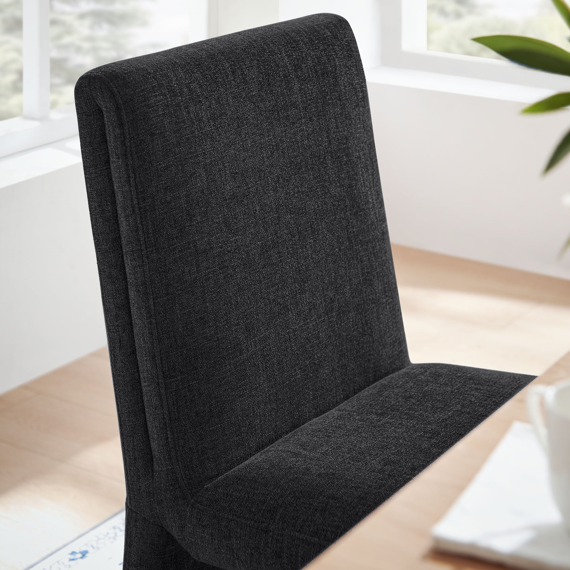 Emory Upholstered Fabric Dining Side Chair Set of 2 - Ebony