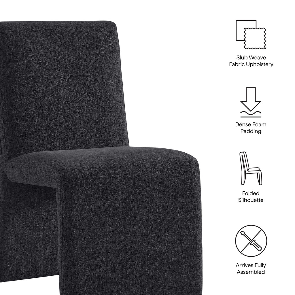 Emory Upholstered Fabric Dining Side Chair Set of 2 - Ebony