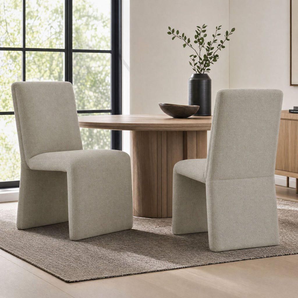 Emory Upholstered Fabric Dining Side Chair Set of 2 - Linen