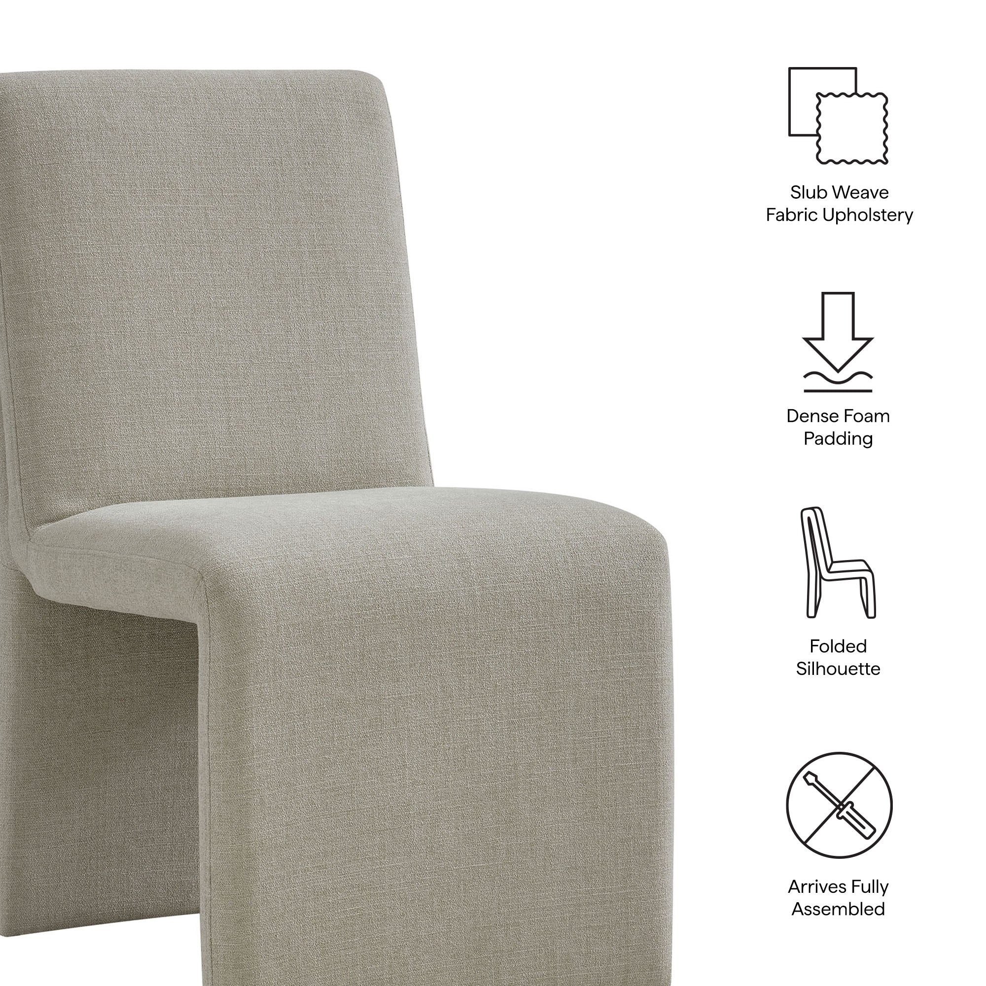 Emory Upholstered Fabric Dining Side Chair Set of 2 - Linen