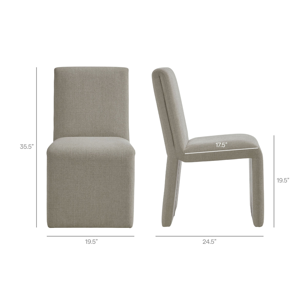 Emory Upholstered Fabric Dining Side Chair Set of 2 - Linen