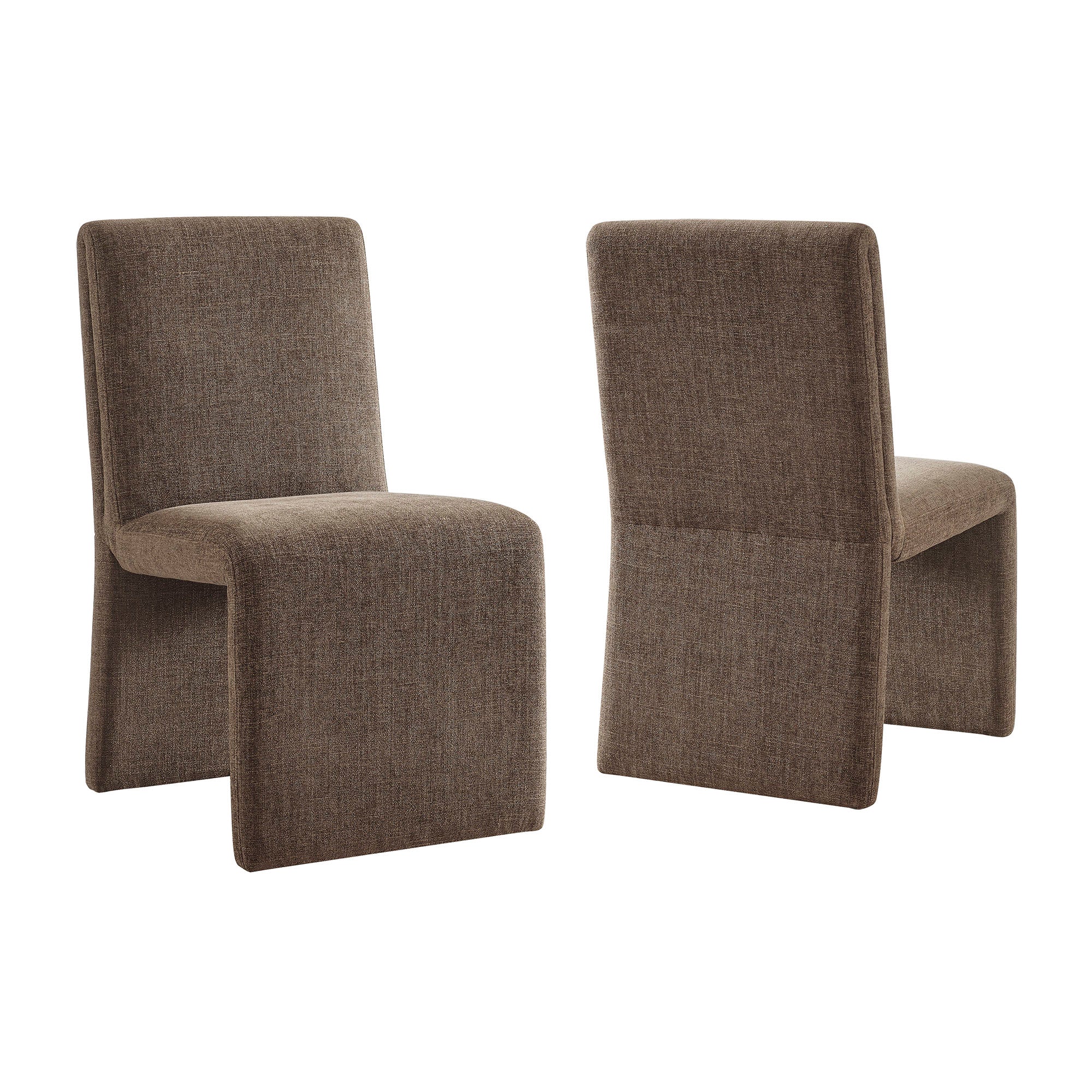 Emory Upholstered Fabric Dining Side Chair Set of 2 - Mocha