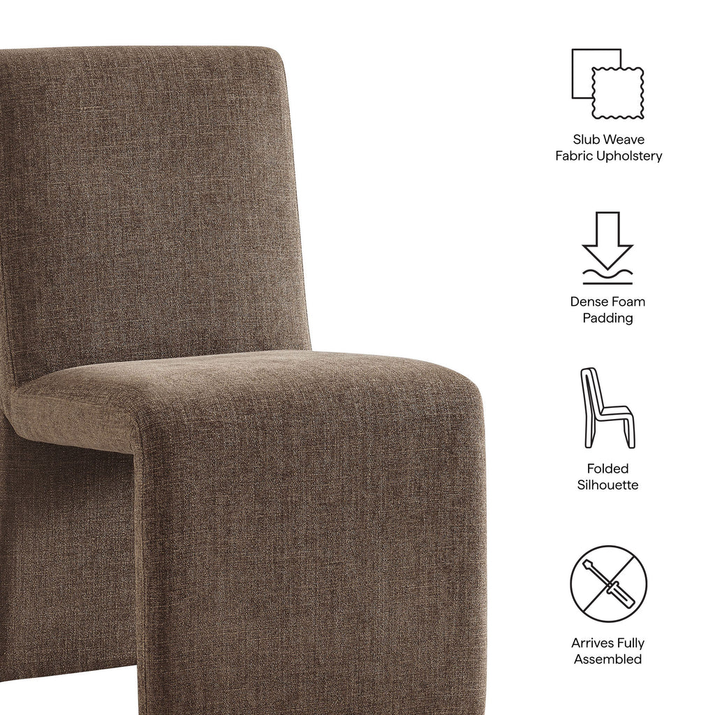 Emory Upholstered Fabric Dining Side Chair Set of 2 - Mocha