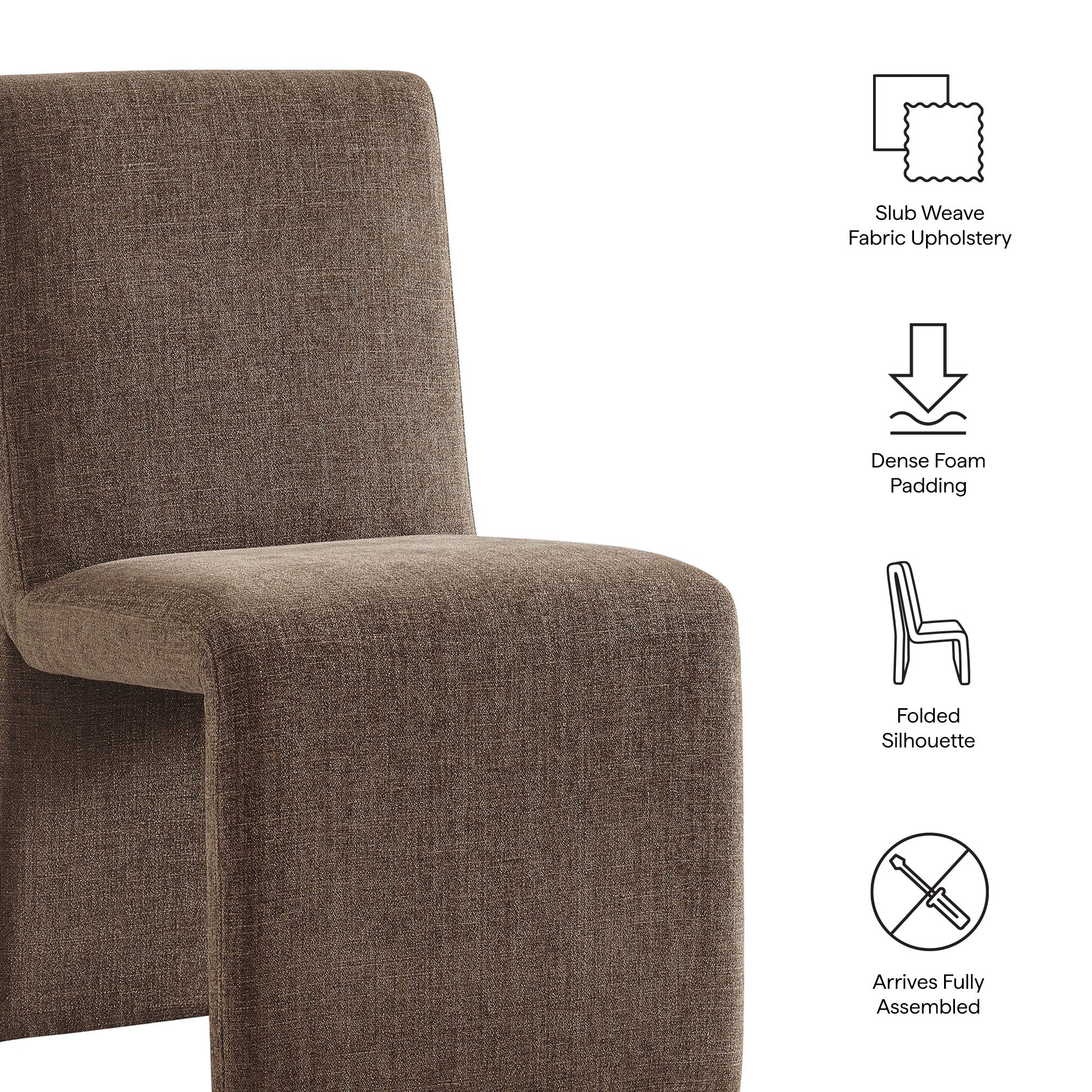 Emory Upholstered Fabric Dining Side Chair Set of 2 - Mocha