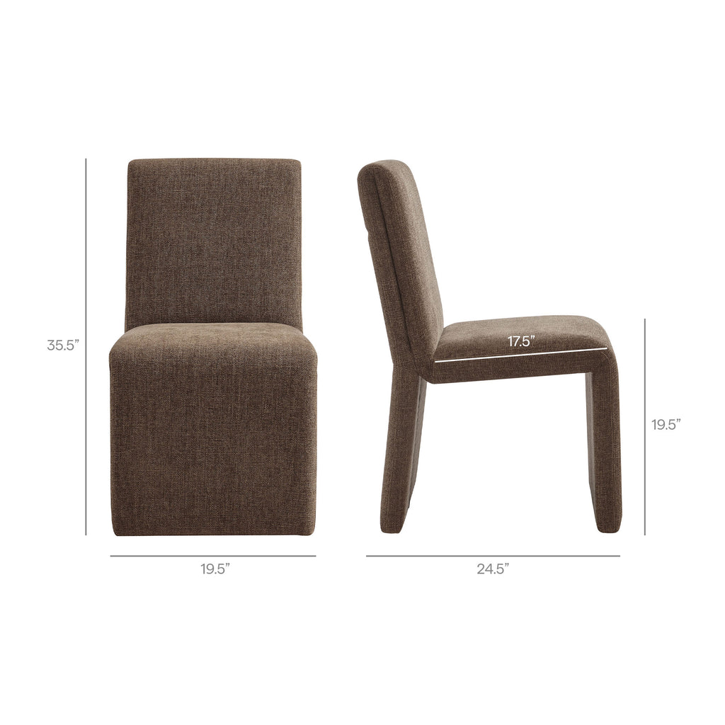 Emory Upholstered Fabric Dining Side Chair Set of 2 - Mocha