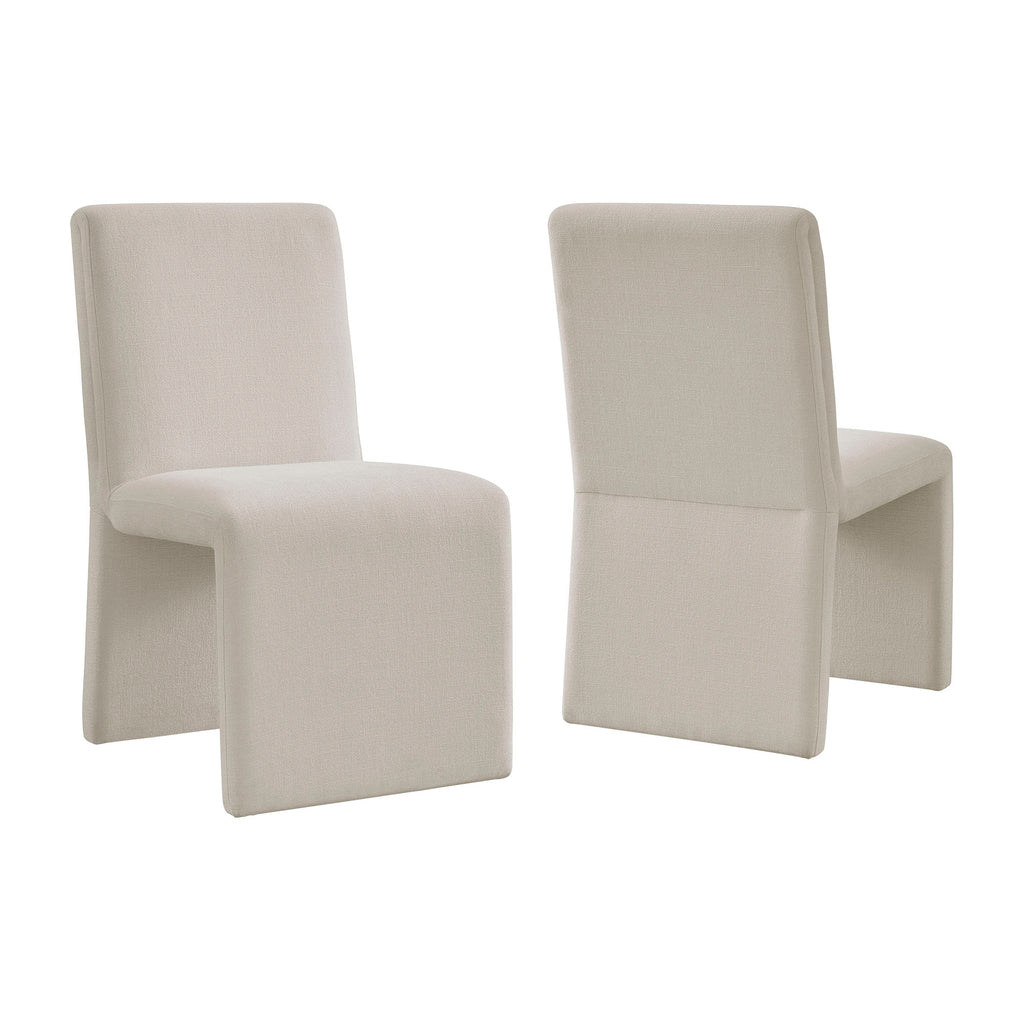 Emory Upholstered Fabric Dining Side Chair Set of 2 - Salt