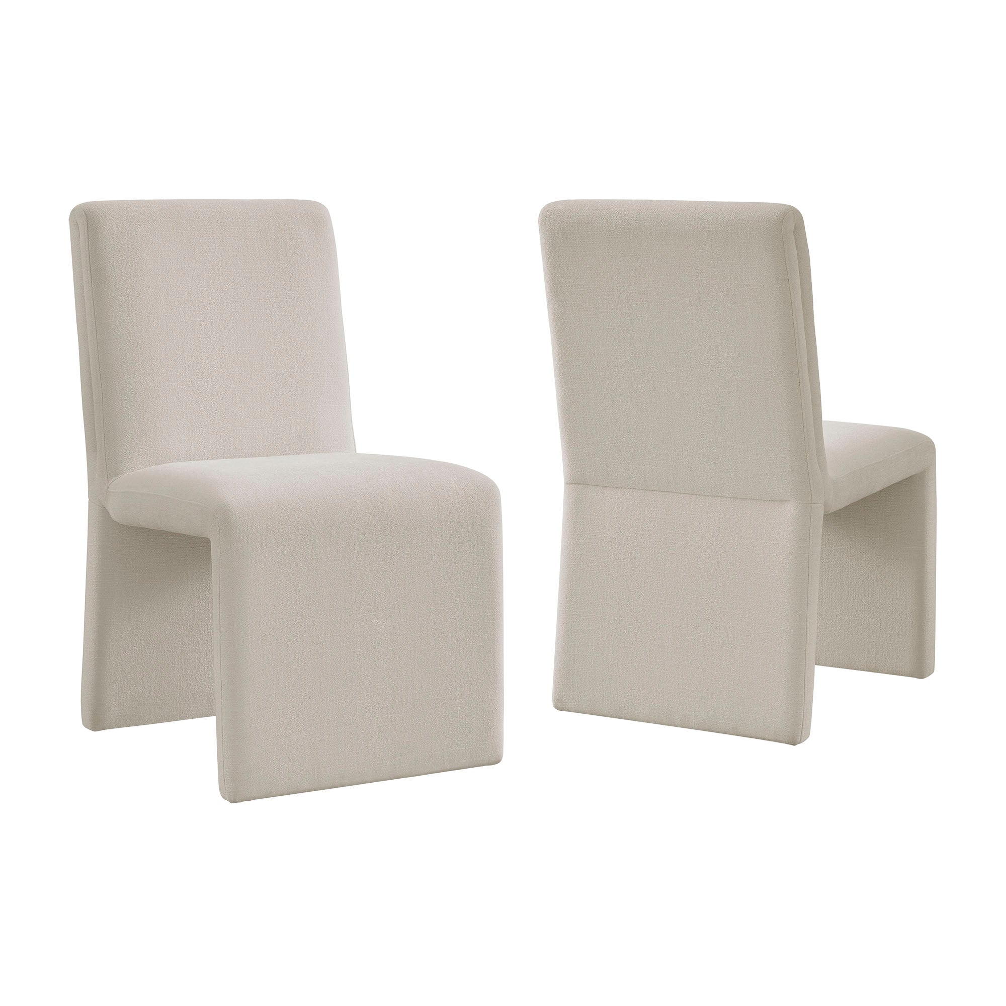 Emory Upholstered Fabric Dining Side Chair Set of 2 - Salt