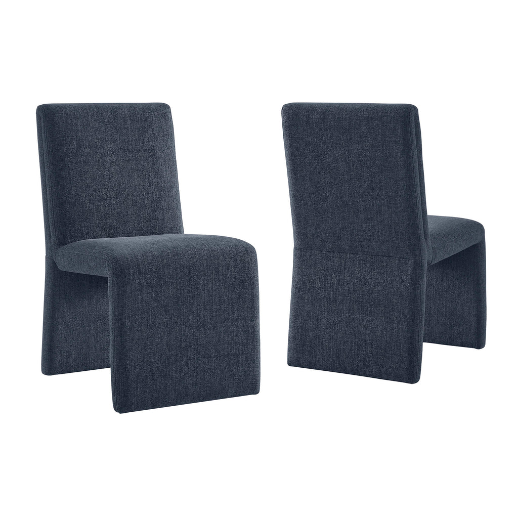Emory Upholstered Fabric Dining Side Chair Set of 2 - Slate Blue