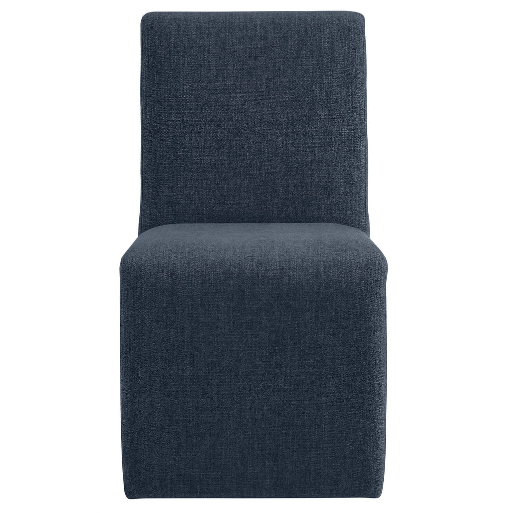 Emory Upholstered Fabric Dining Side Chair Set of 2 - Slate Blue