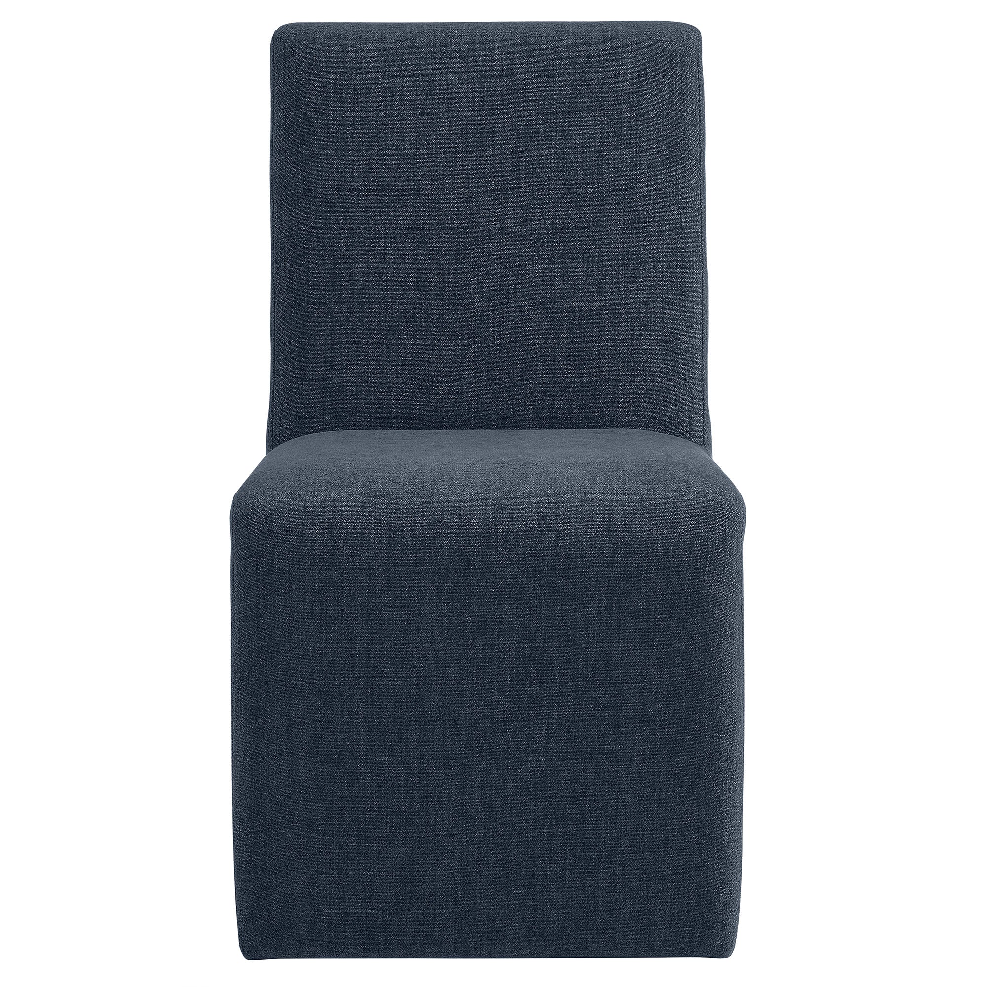 Emory Upholstered Fabric Dining Side Chair Set of 2 - Slate Blue