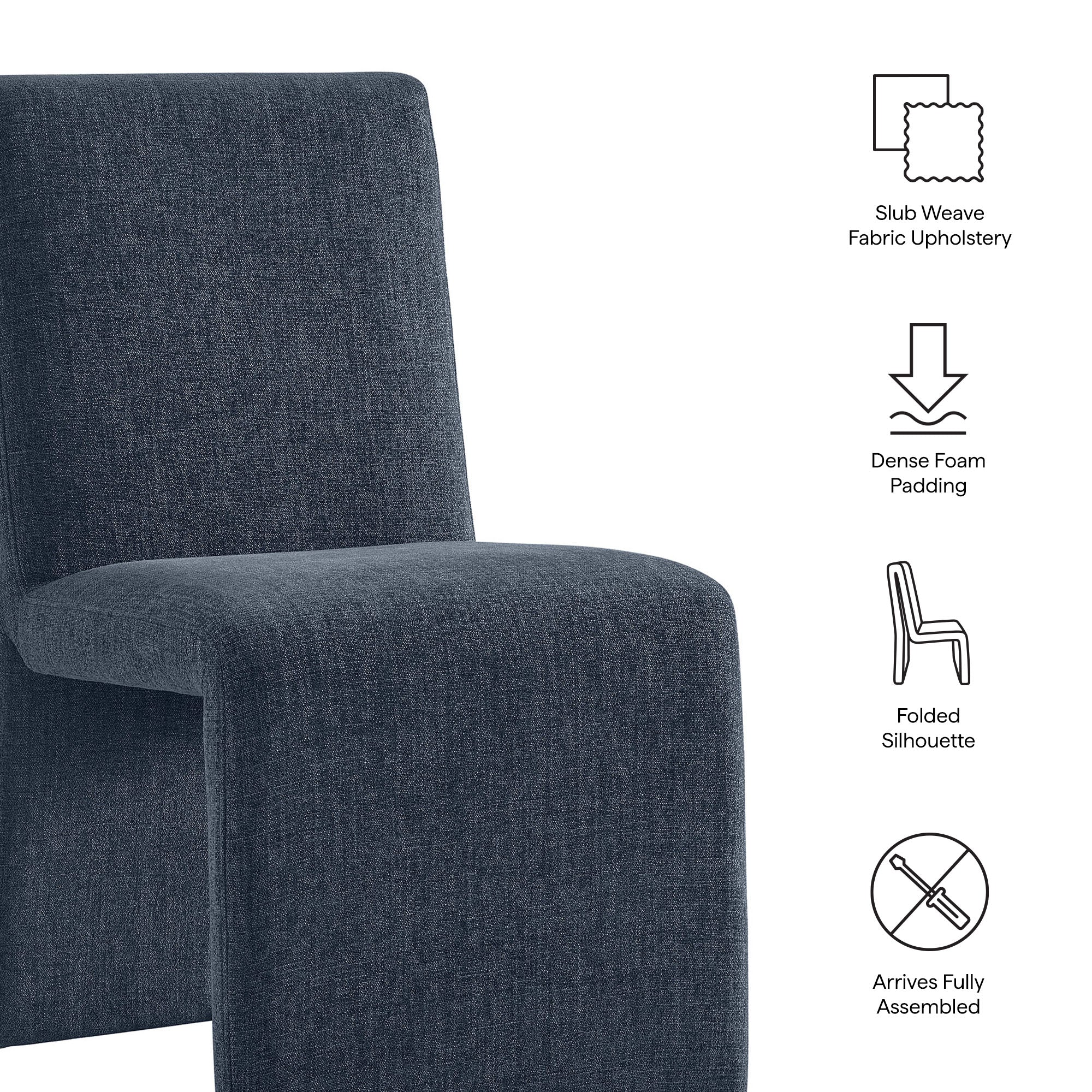 Emory Upholstered Fabric Dining Side Chair Set of 2 - Slate Blue