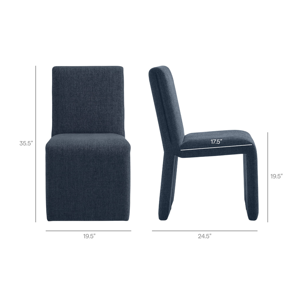 Emory Upholstered Fabric Dining Side Chair Set of 2 - Slate Blue