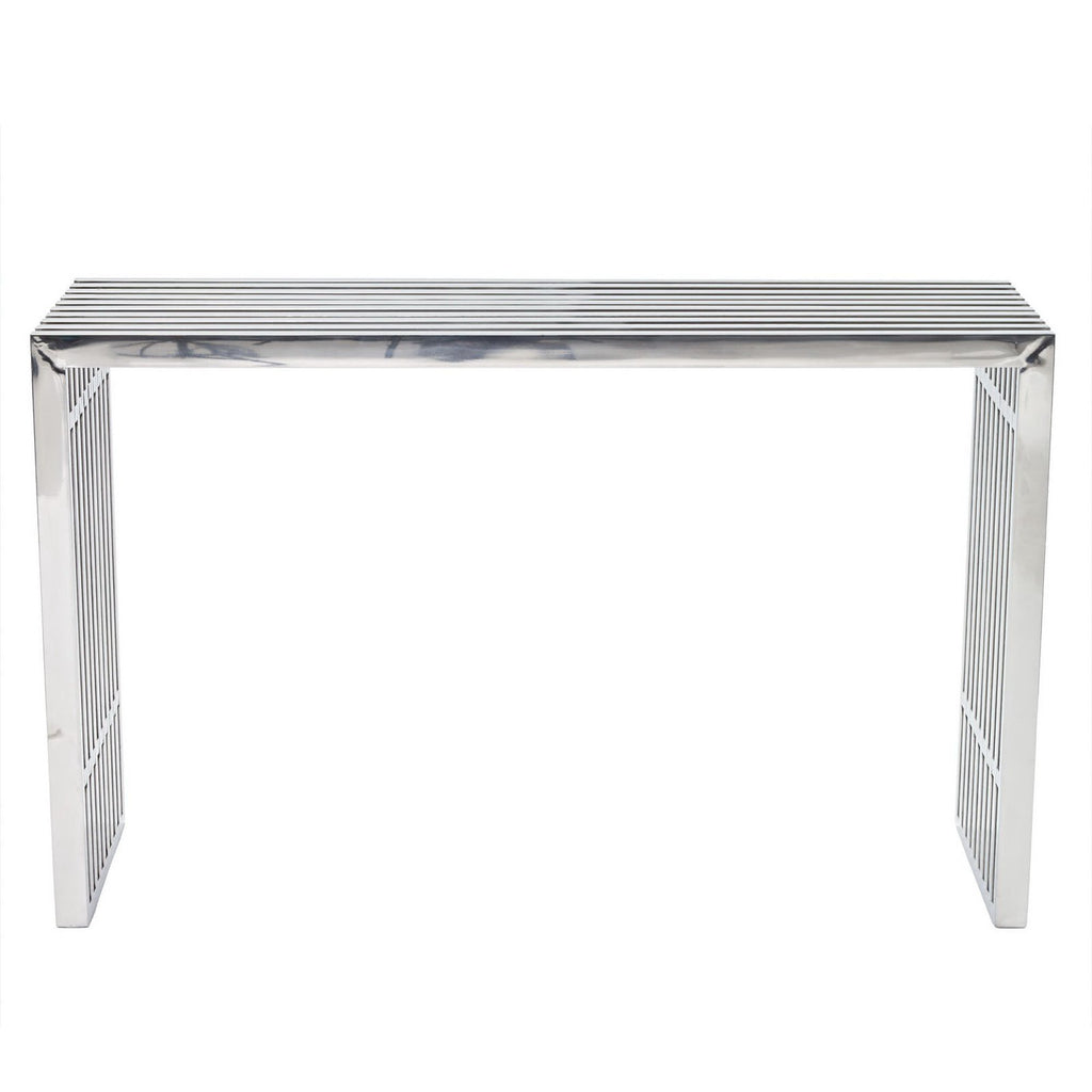Gridiron Console Table - Silver