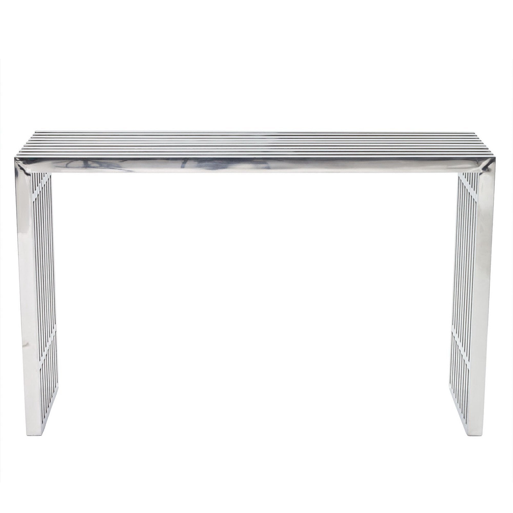 Gridiron Console Table - Silver